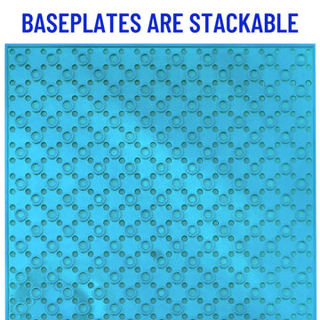 Strictly Briks baseplates compatible with Lego for seamless brick merging.