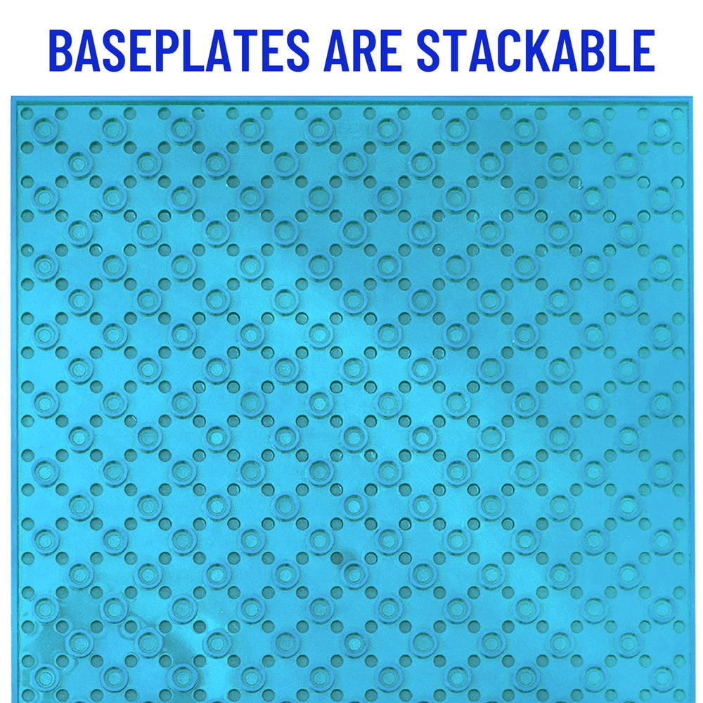 Strictly Briks baseplates compatible with Lego for seamless brick merging.