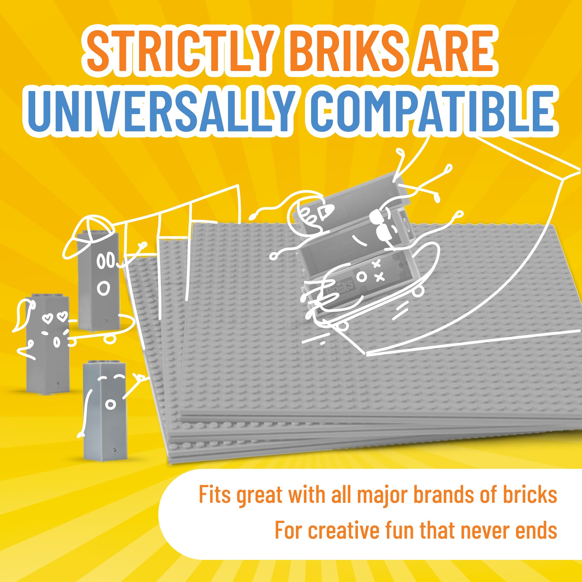 Strictly Briks baseplates are LEGO-compatible for seamless cross-brand builds