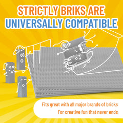 Strictly Briks baseplates are LEGO-compatible for seamless cross-brand builds