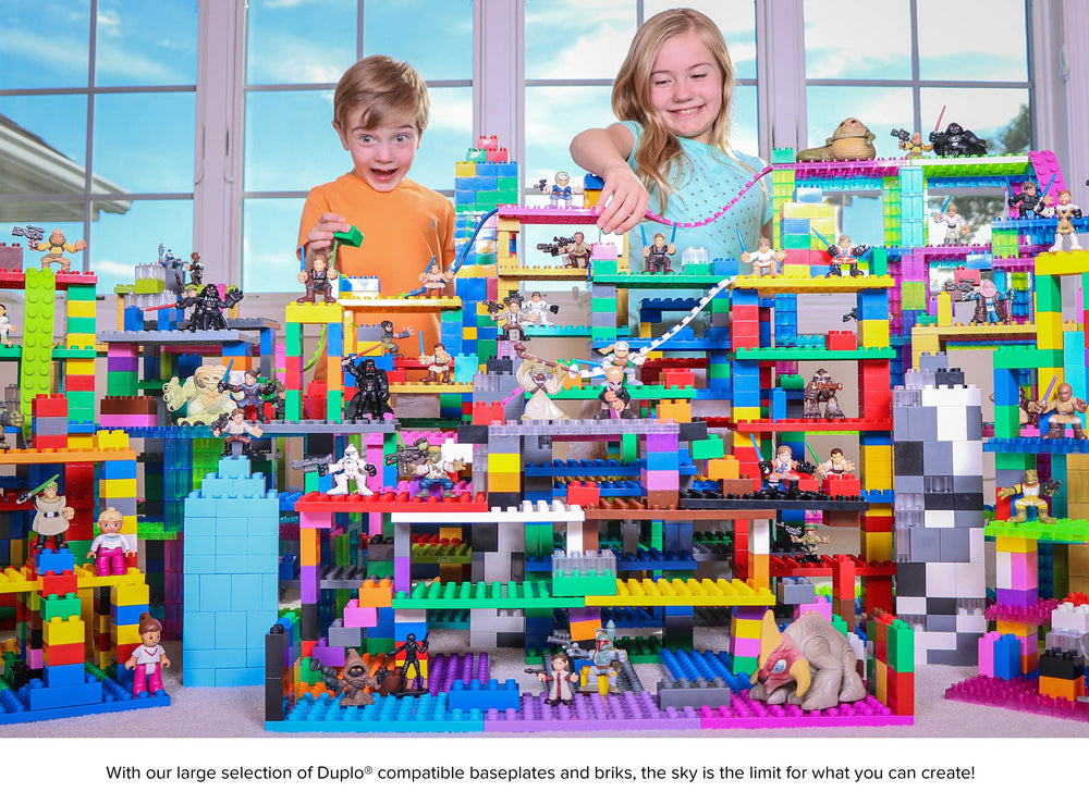 Strictly Briks toddler-friendly baseplates set up for hands-on play.