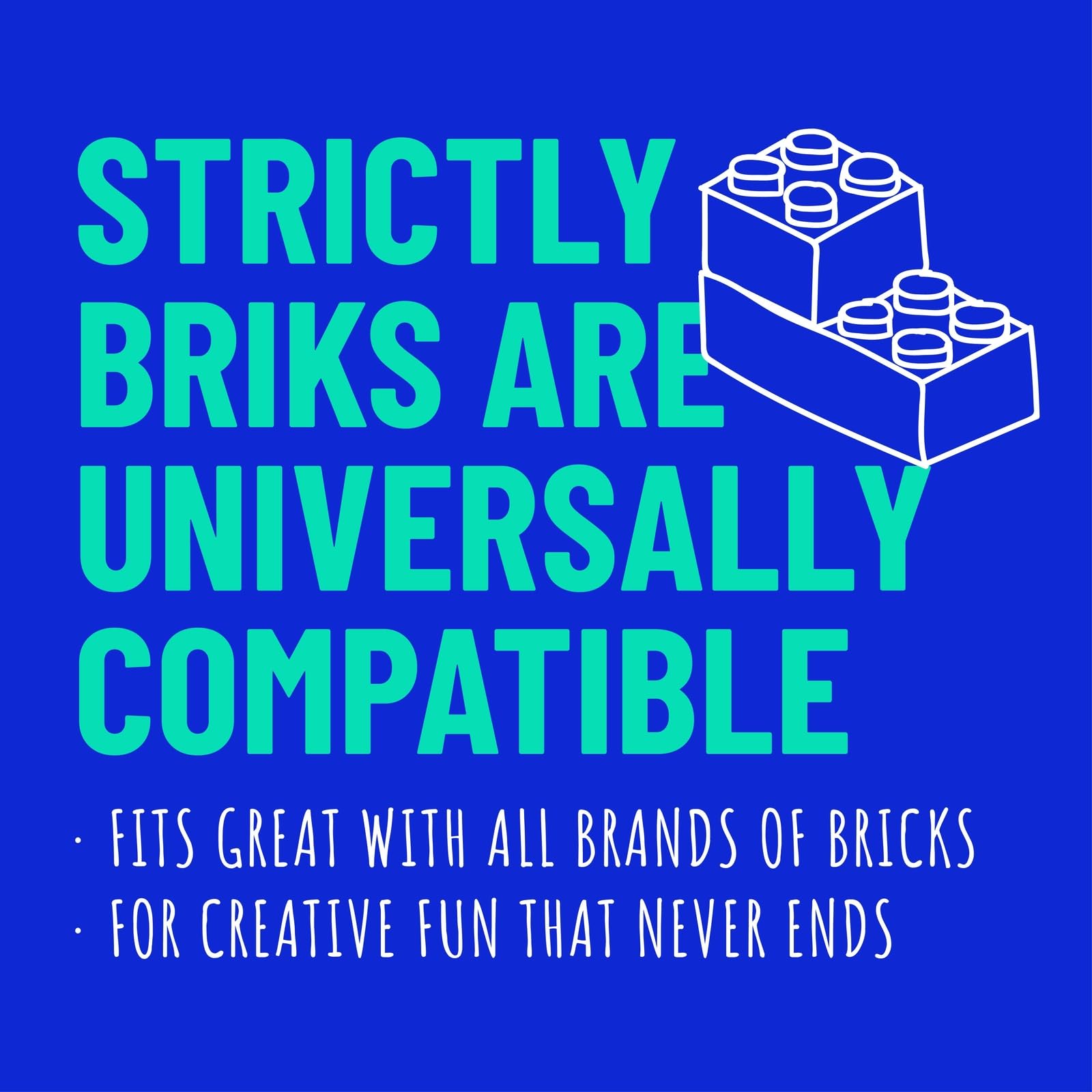 Strictly Briks 12-pack rainbow baseplates used for colorful displays.