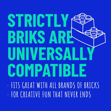 Strictly Briks 12-pack rainbow baseplates used for colorful displays.