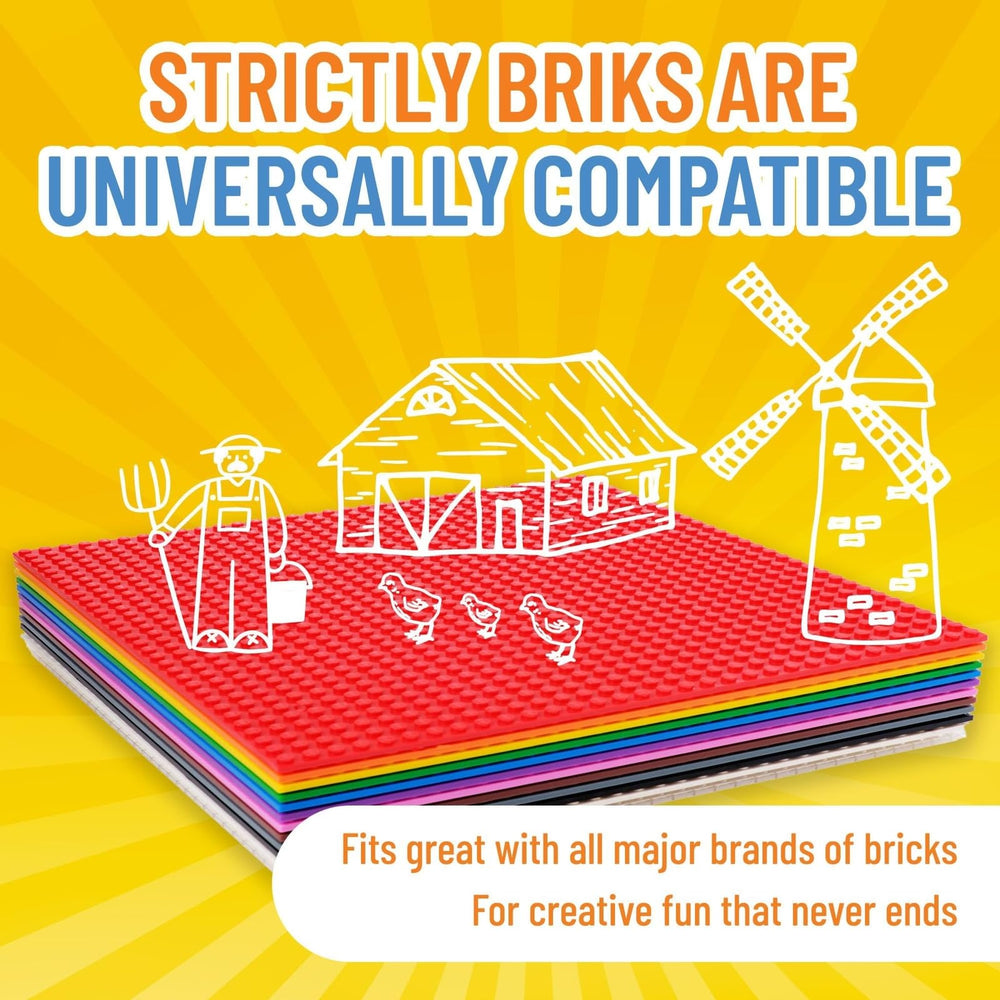 Strictly Briks 10x10 baseplates help create color-saturated scenes.