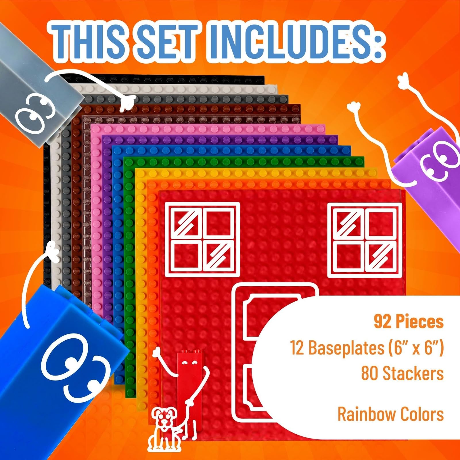 Strictly Briks vertical-build baseplates support tall, expandable play.