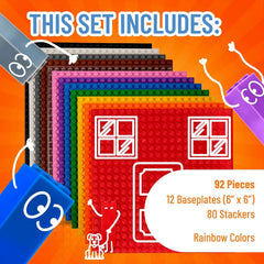 Strictly Briks vertical-build baseplates support tall, expandable play.