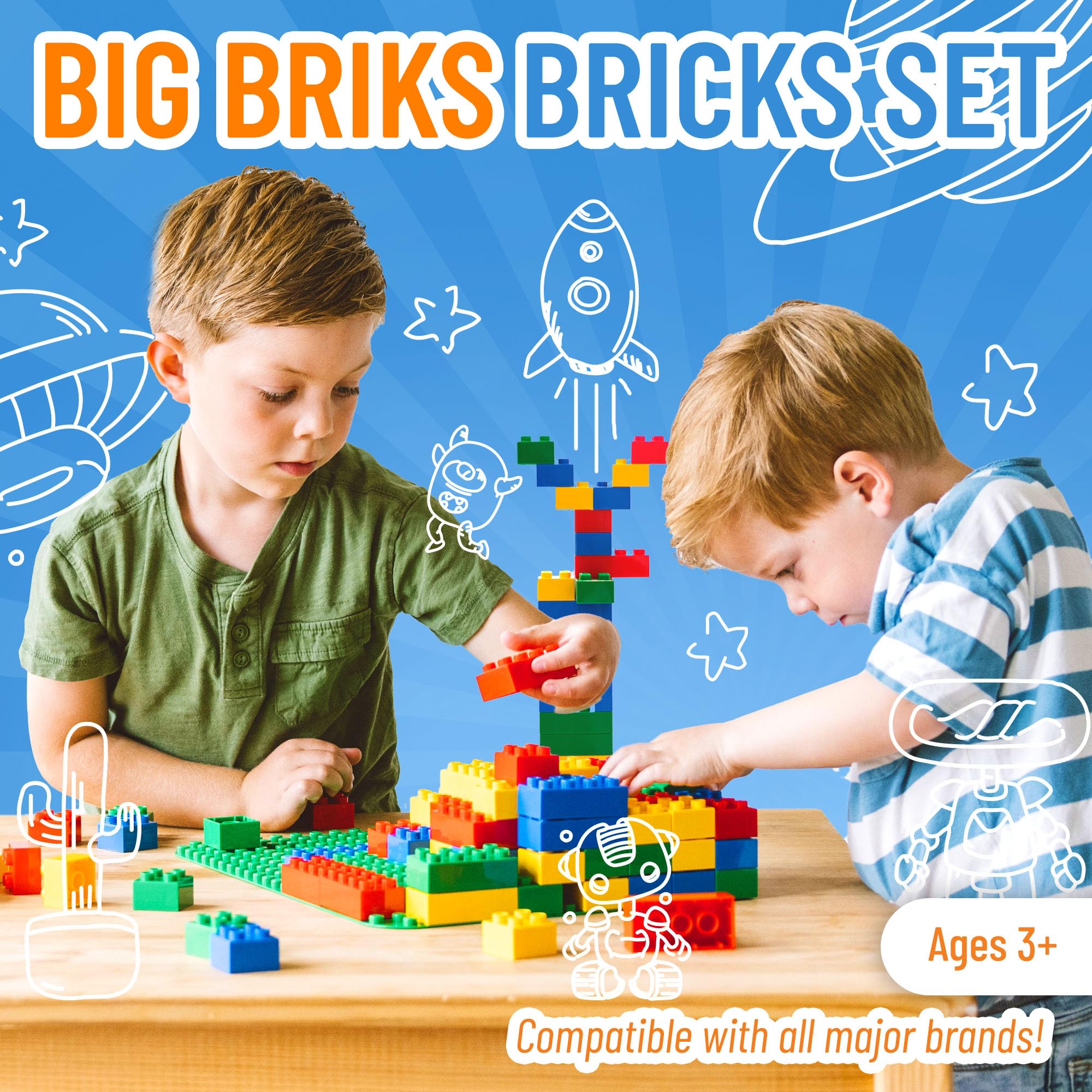 Strictly Briks blocks in toddler hands promote fine motor skills
