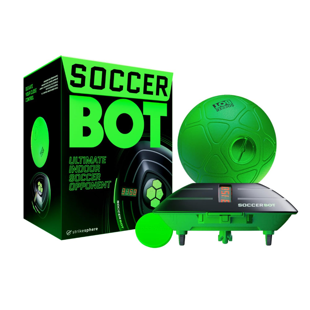 Strikesphere Soccer Bot score-tracker interface shows progress during indoor drills