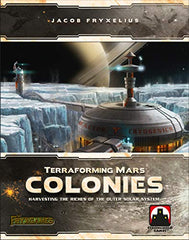 Stronghold Games Terraforming Mars: Colonies components—colorful tiles and cards for variety.