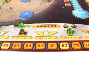 Stronghold Games Terraforming Mars milestones and awards guiding scoring opportunities