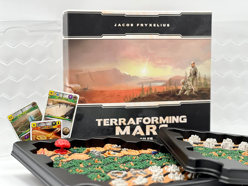 Stronghold Games Terraforming Mars Small Box storage and project cards support organized play.