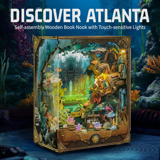 STRUCWOOD book nook with LEDs adds vibrant underwater glow for evenings.
