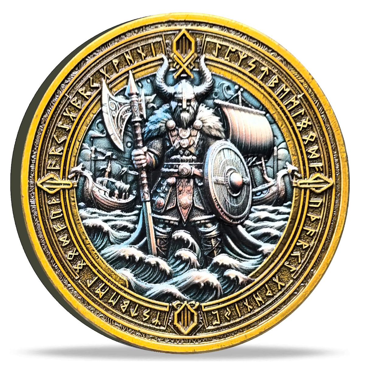 Strugglejewelry Viking Warrior front design, ideal for display and collection.