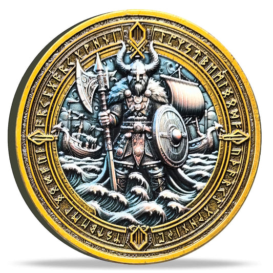 Strugglejewelry Viking Warrior front design, ideal for display and collection.