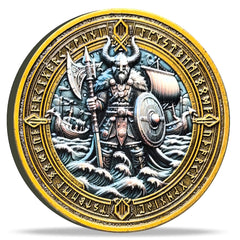 Strugglejewelry Viking Warrior front design, ideal for display and collection.