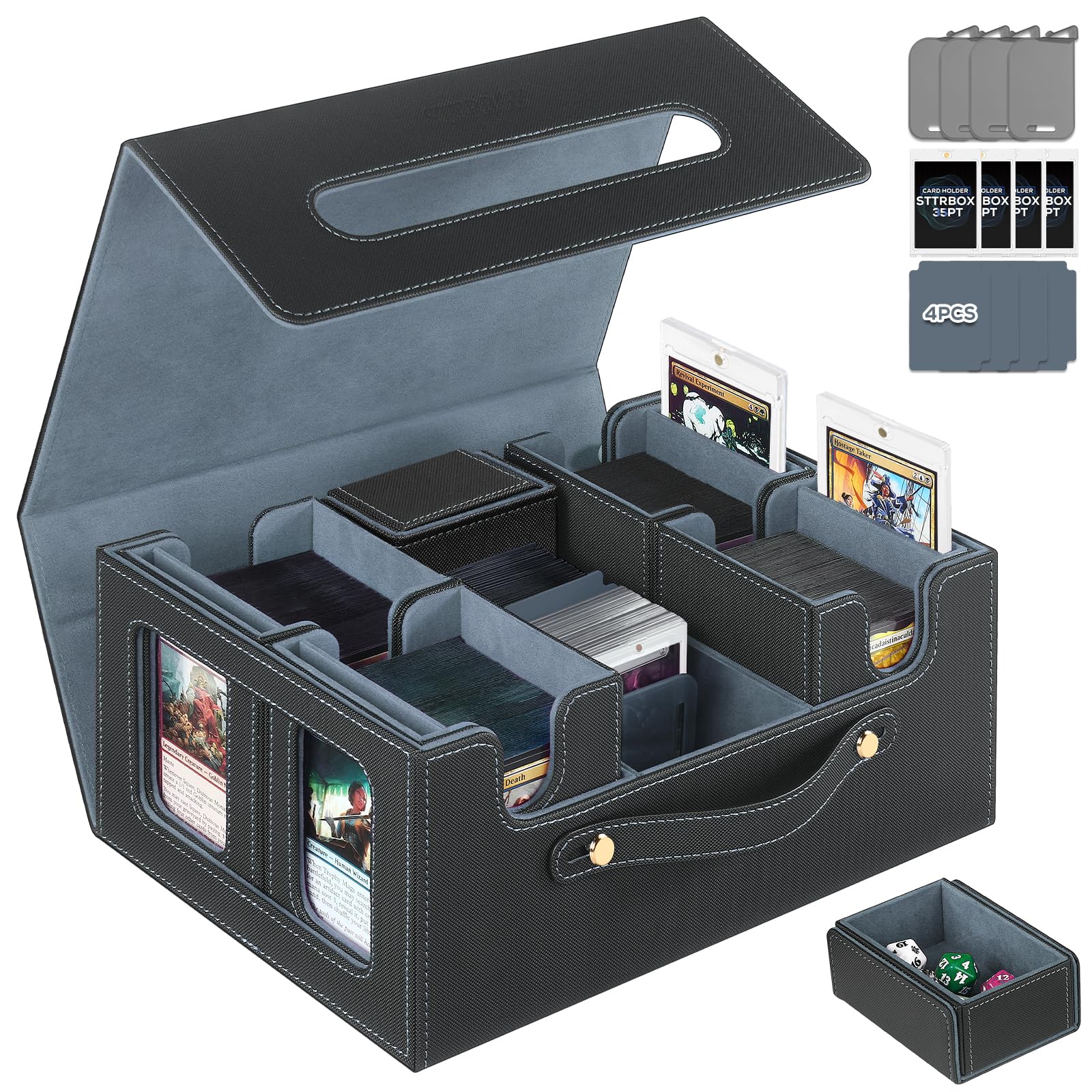 STTRBOX MTG commander deck box with side window for quick deck ID.