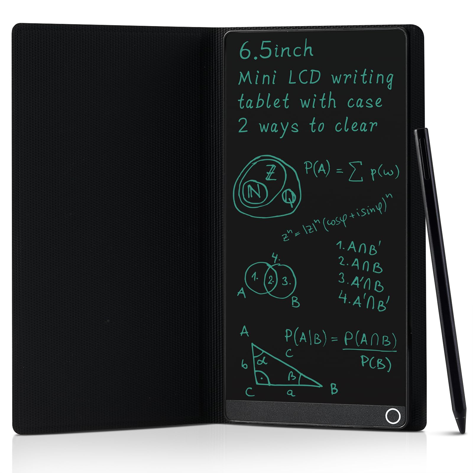 STTSWT LCD writing tablet in leather case for on-the-go notes.