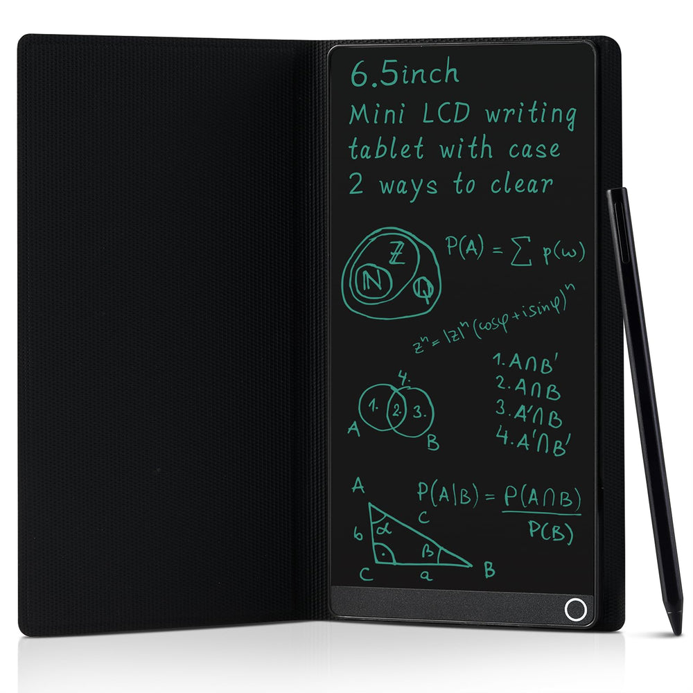 STTSWT LCD writing tablet in leather case for on-the-go notes.