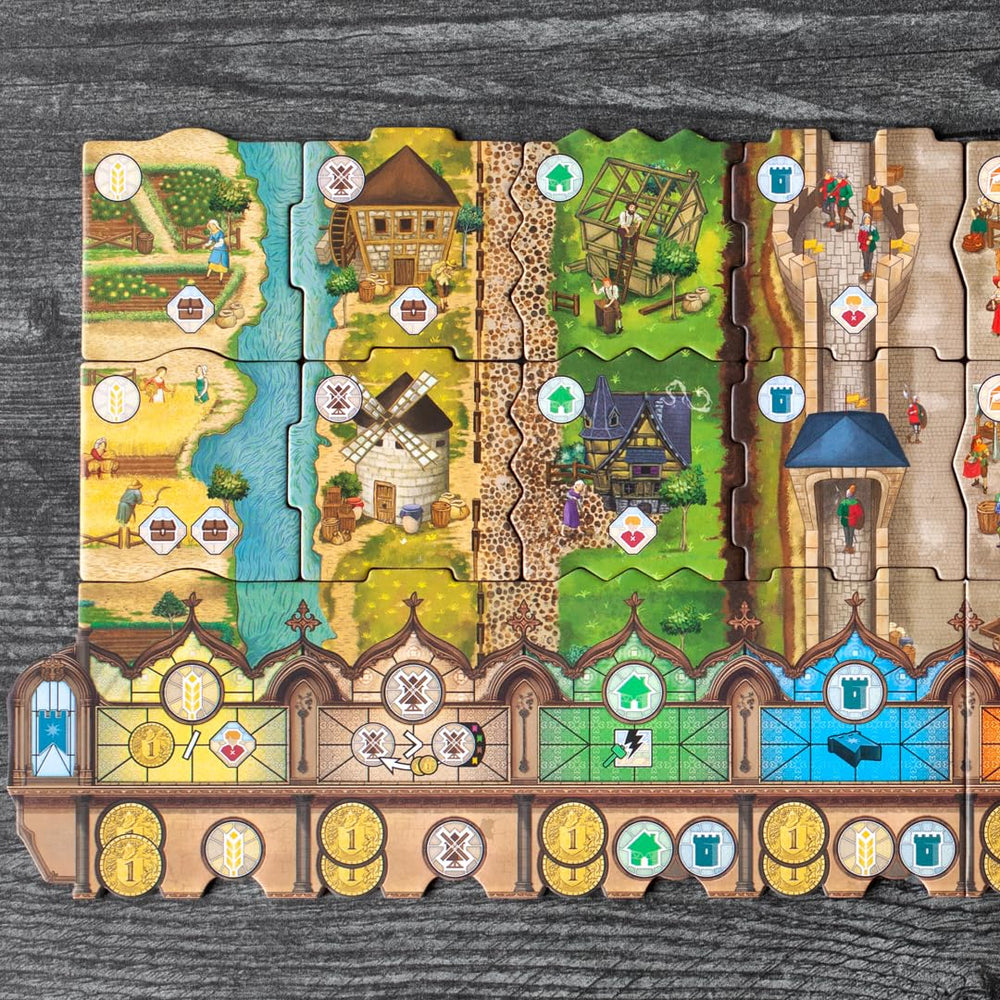 STUDIO H fiefdom map and resource tokens supporting economy planning.