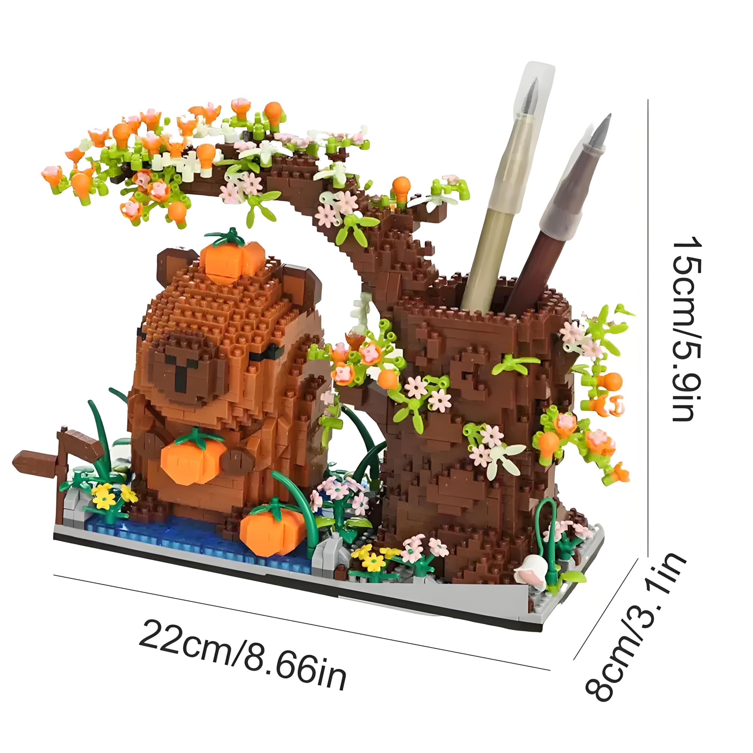 Capybara building set used as a playful, kid-friendly art piece