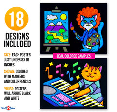Stuff2Color Silly Kitties poster 02 perfect for classroom coloring activities