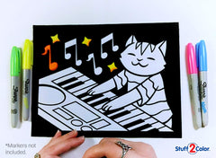 Stuff2Color Silly Kitties poster 06 raised edges help hide coloring slip-ups