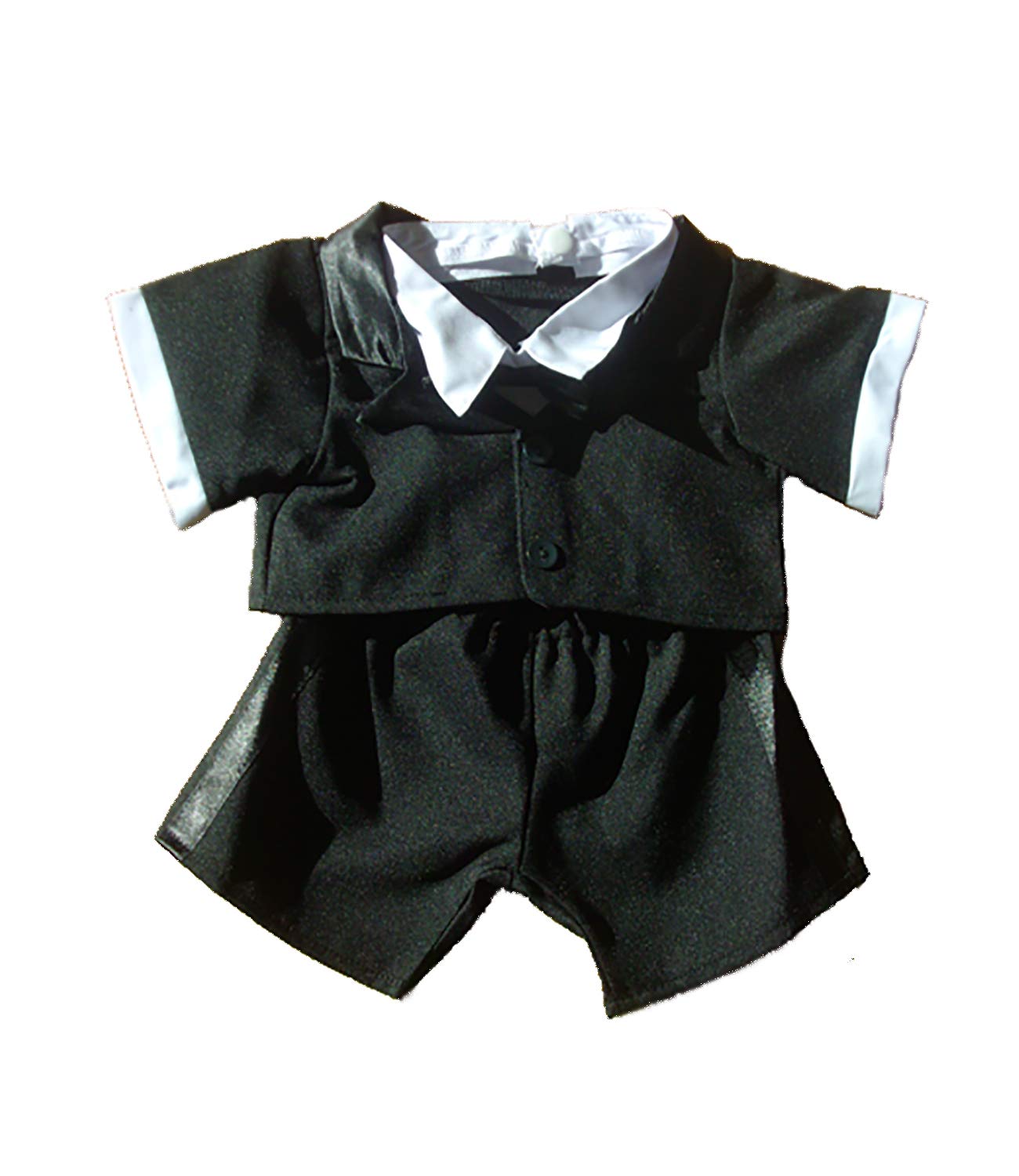 Stuffems Toy Shop tuxedo outfit on an 8-10 inch plush toy, ideal for gifting.