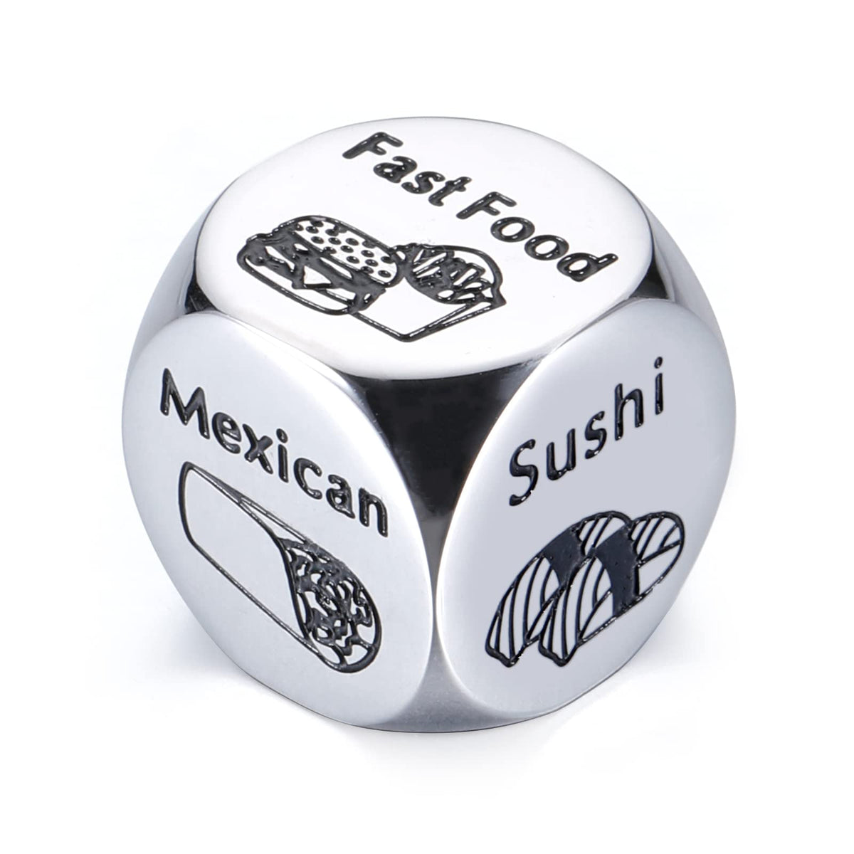 STUNFASSOO food choice dice on table ready to decide dinner for Valentine's Day date night