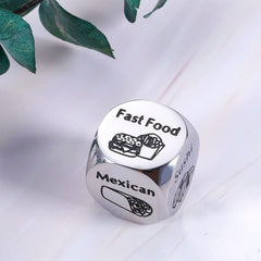 STUNFASSOO stainless steel dice showing multiple dinner ideas for anniversary celebration