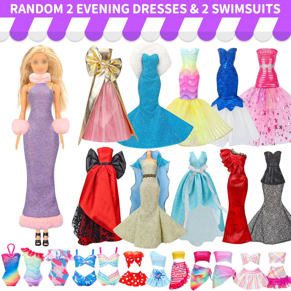 Style Shine fashion dresses set for dolls, endless mix-and-match possibilities.