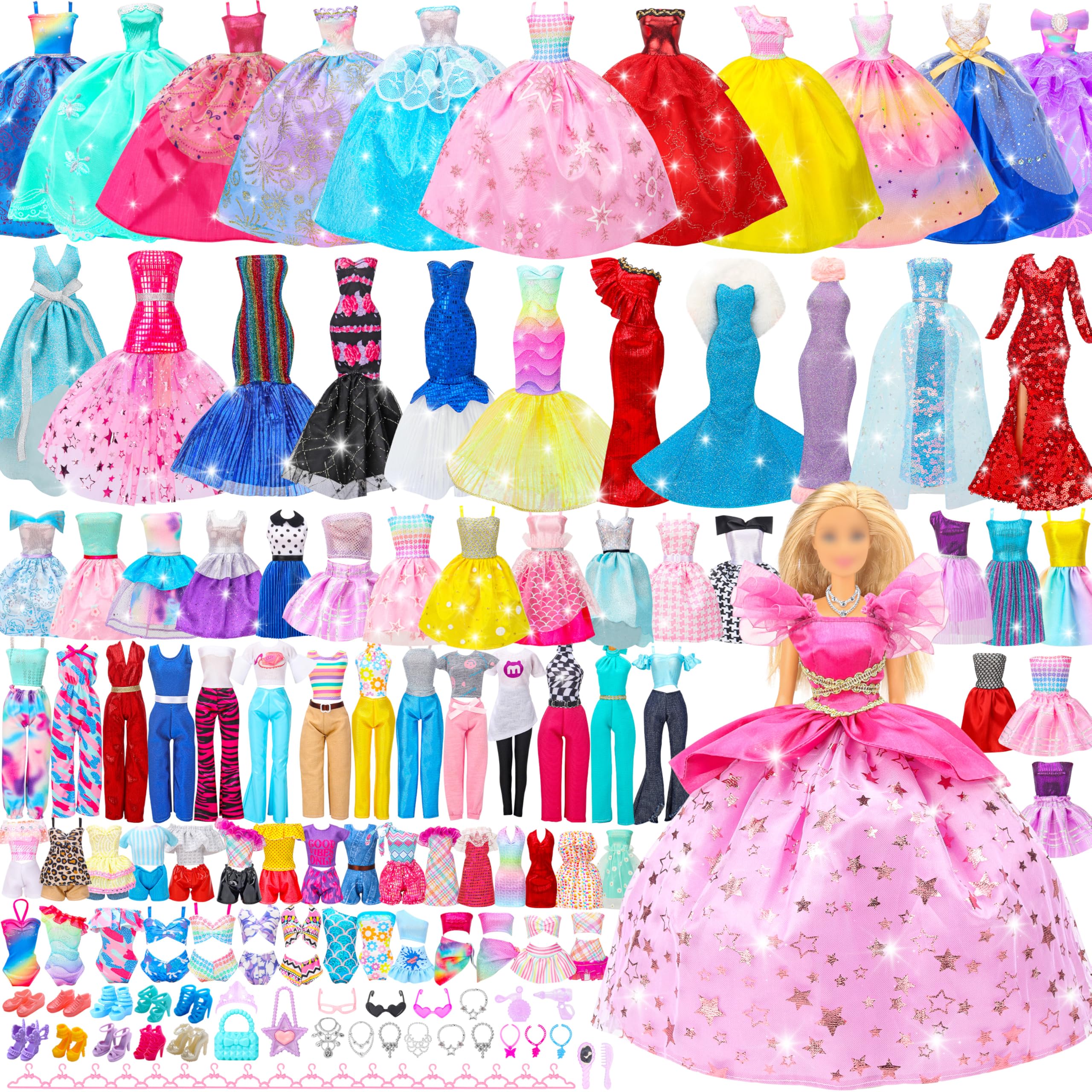 Style Shine wedding gowns doll clothes set, ideal for imaginative dress-up play.