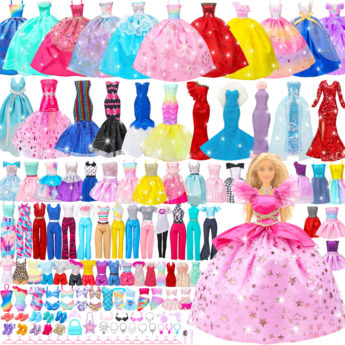 Style Shine wedding gowns doll clothes set, ideal for imaginative dress-up play.