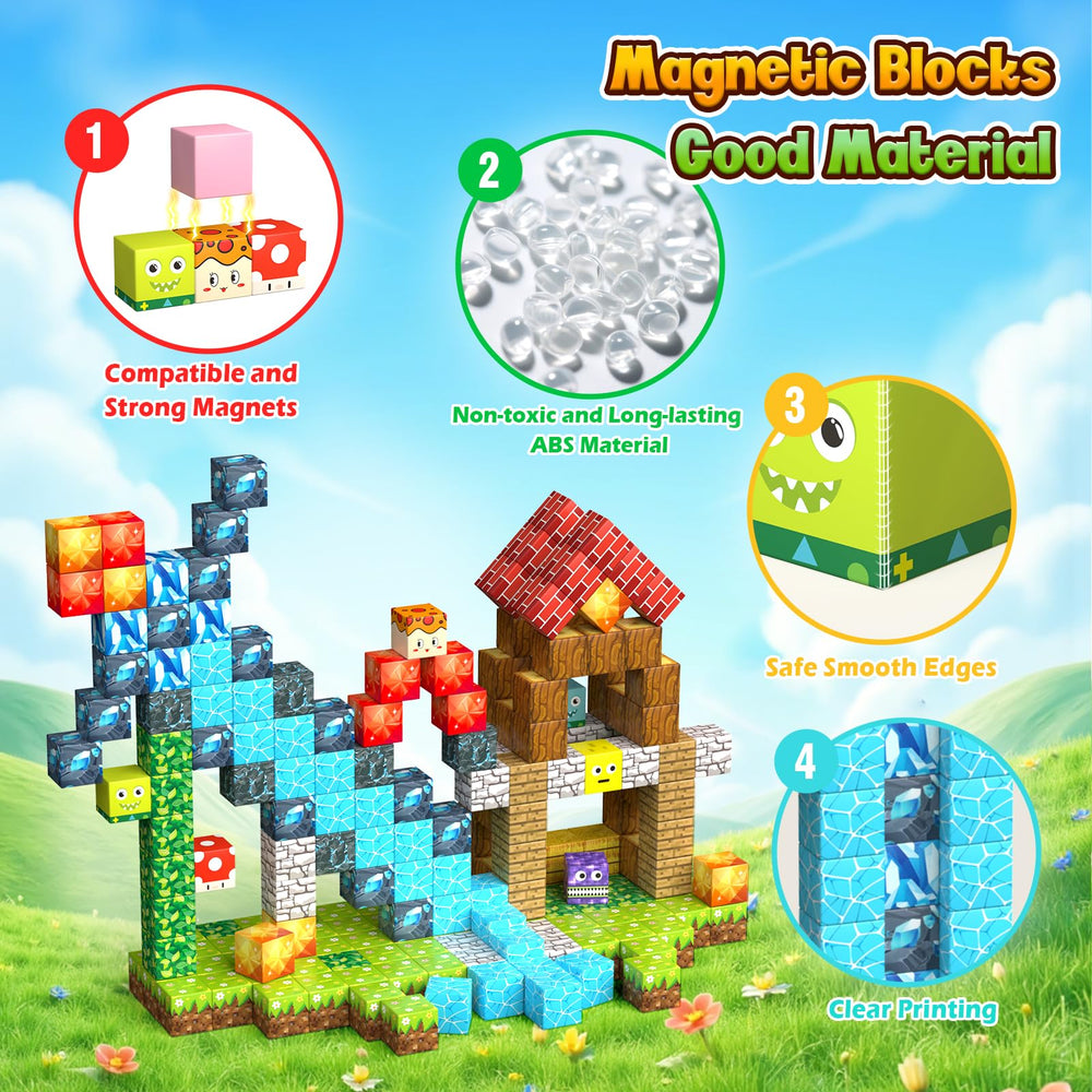 Styleeasy ABS plastic magnetic cubes highlight durable, safe material for young builders.