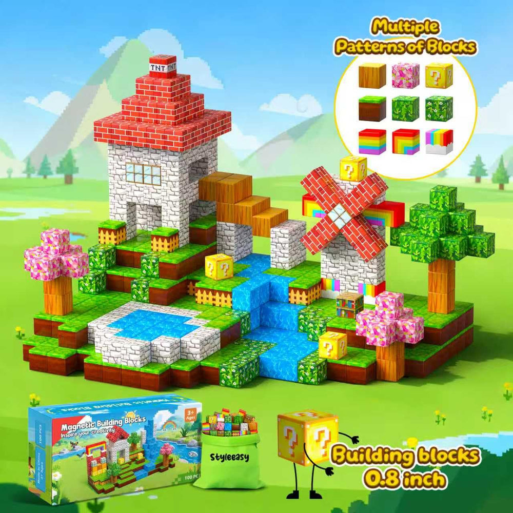 Styleeasy magnetic blocks storage bag keeps pieces organized for quick play.
