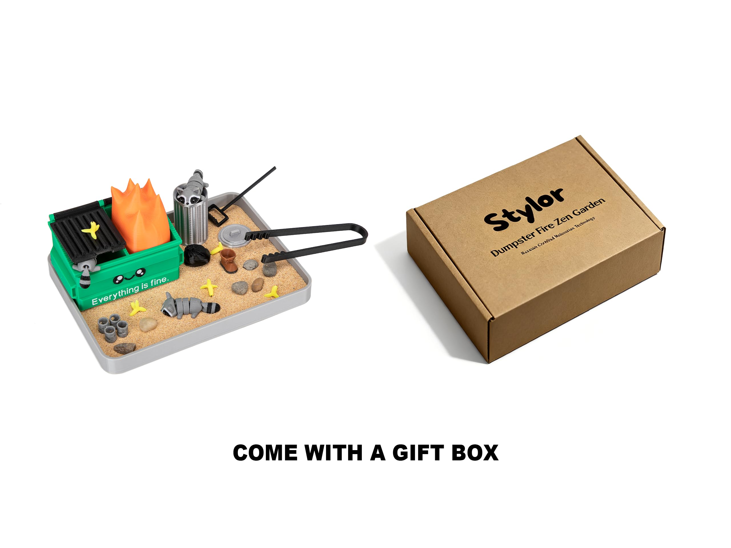 Stylor sand and stones kit with mini rake for tactile relaxation.