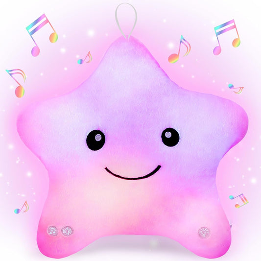 Subao Twinkle Star Pillow glows softly to soothe toddlers at night.