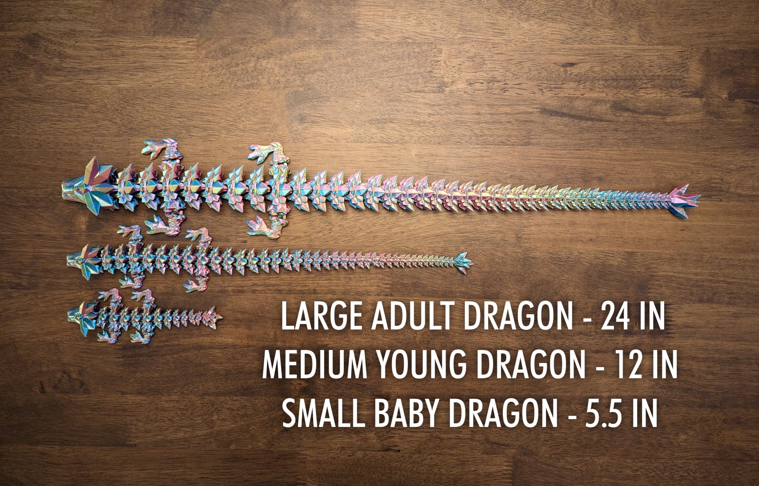 Subpoly crystal dragon medium 12 articulated legs enables dynamic desk or shelf arrangements.