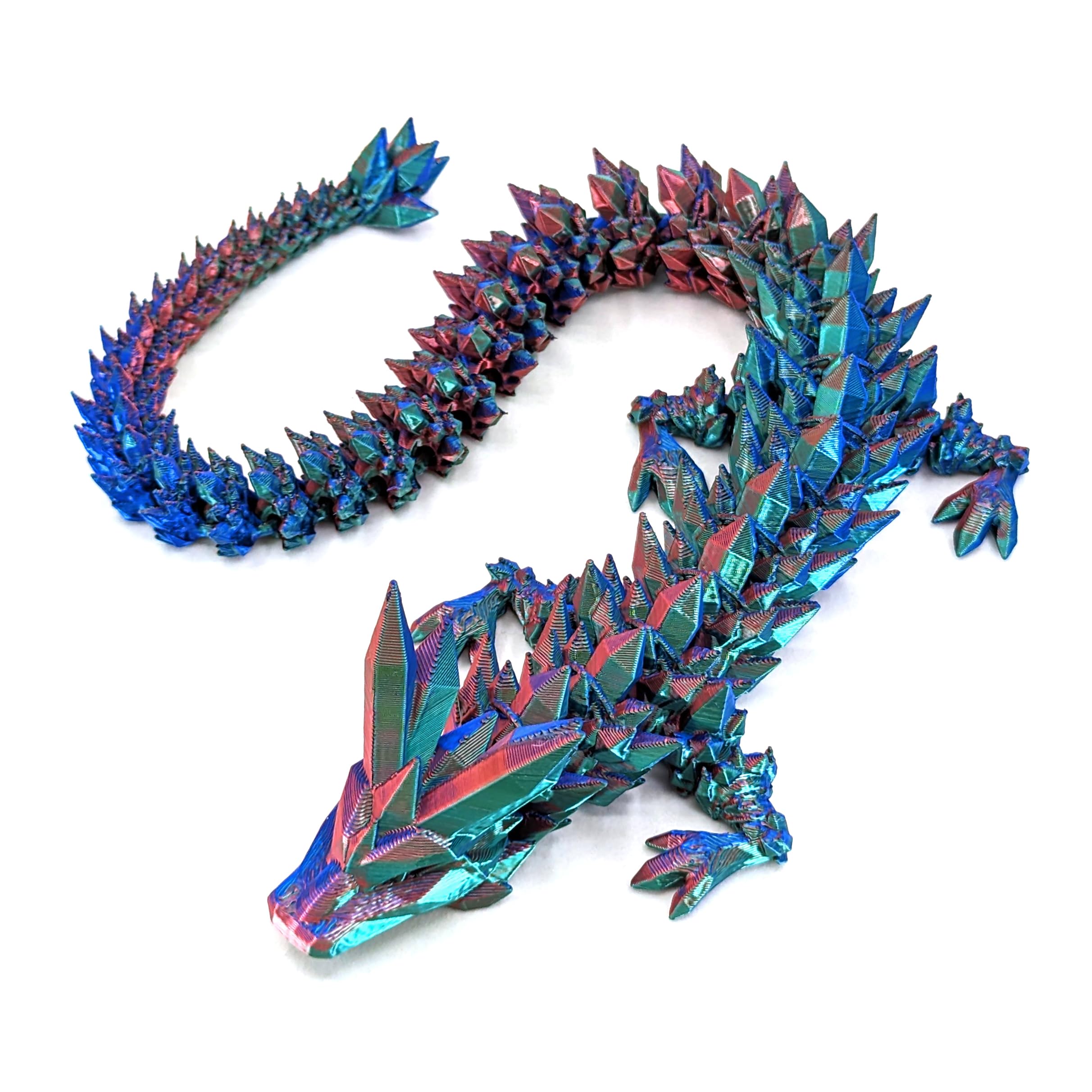 Subpoly crystal dragon medium 12 interlocked segments for versatile display and poseable art.