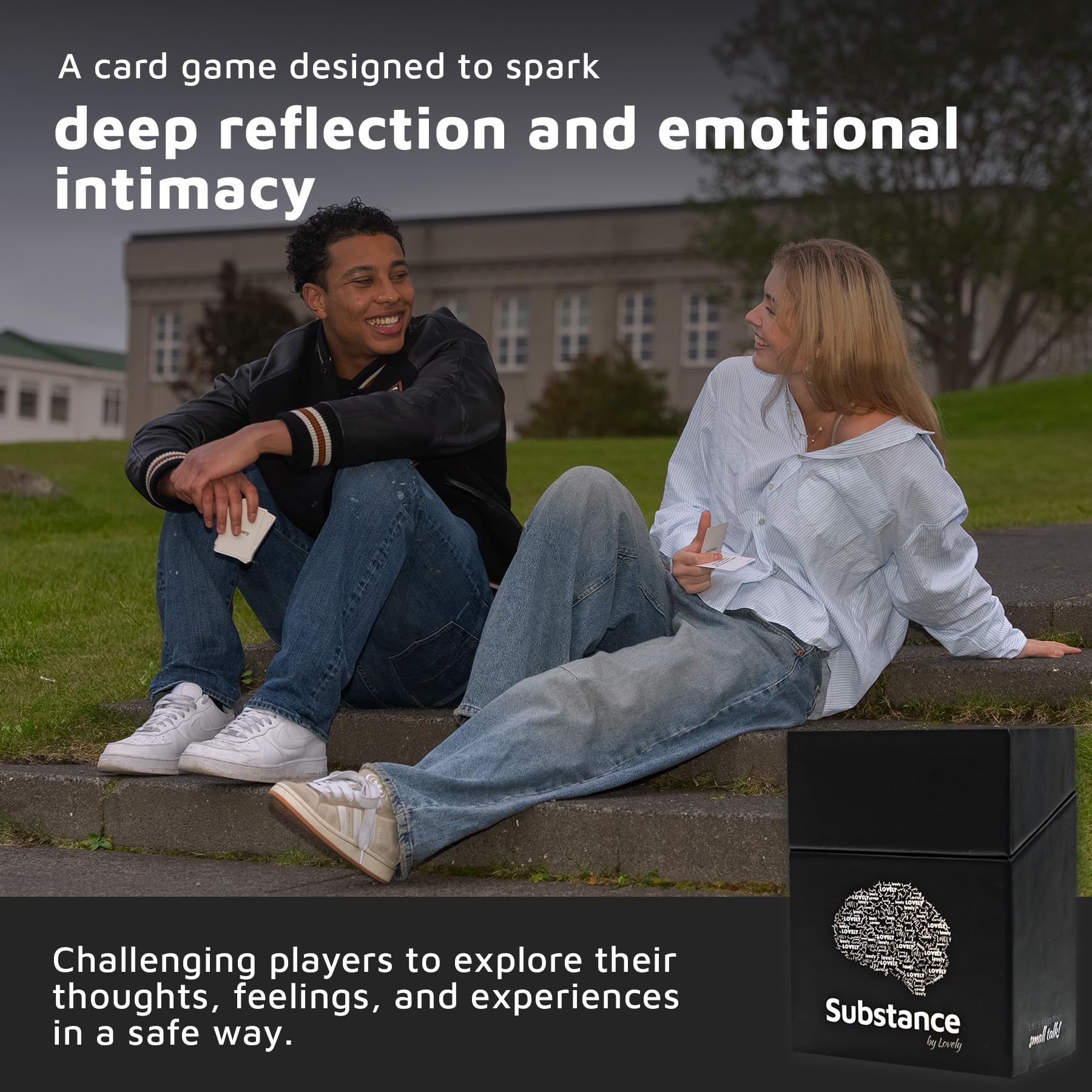Substance Card Game level intimacy cards inviting deeper conversations among adults.