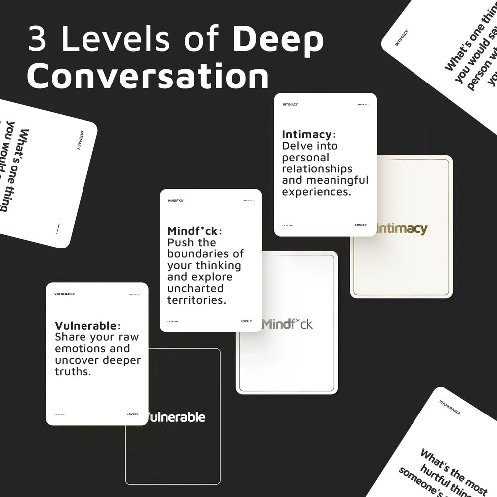 Substance Card Game level vulnerability cards encourage openness in new connections.
