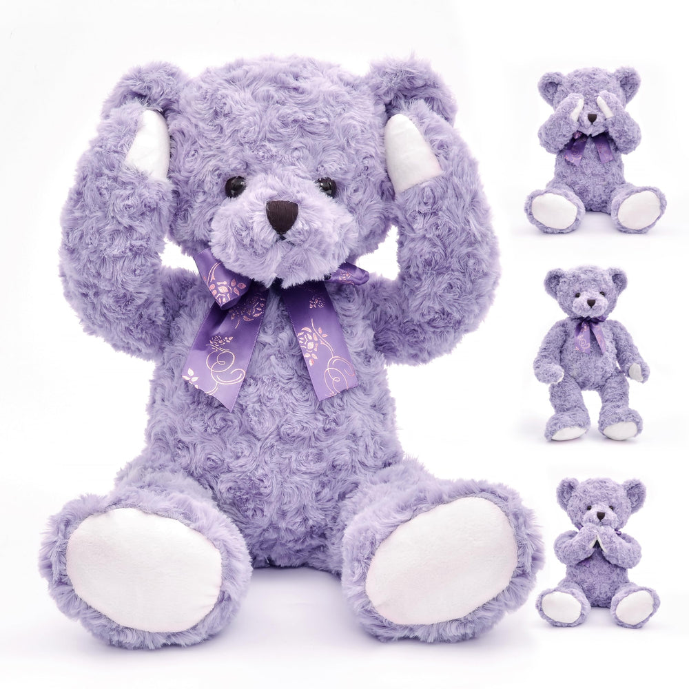 suepcuddly 20inch posed teddy bear with magnetic joints for easy posing.