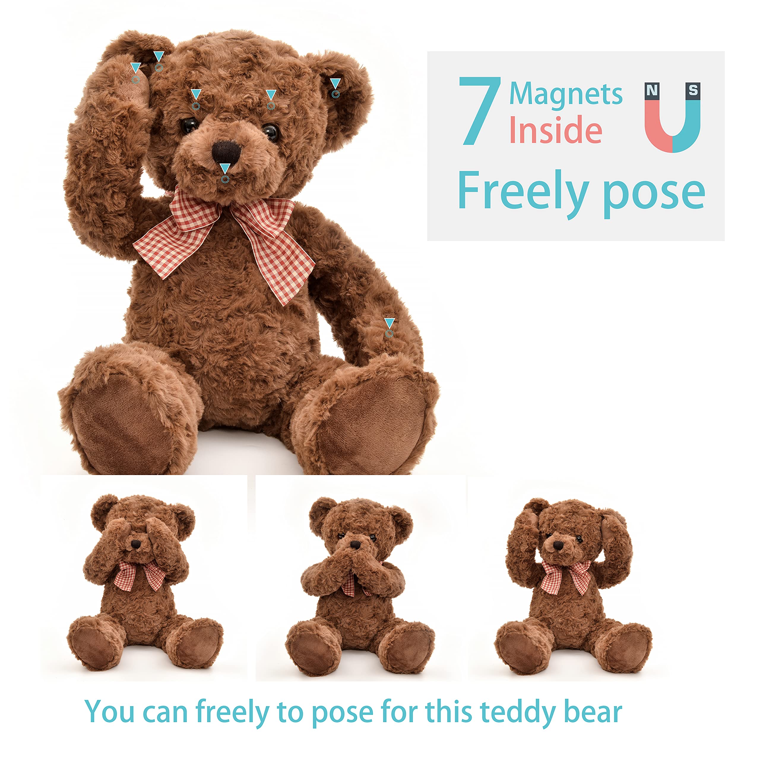 Suepcuddly teddy bear with soft rose fur for cozy snuggles.