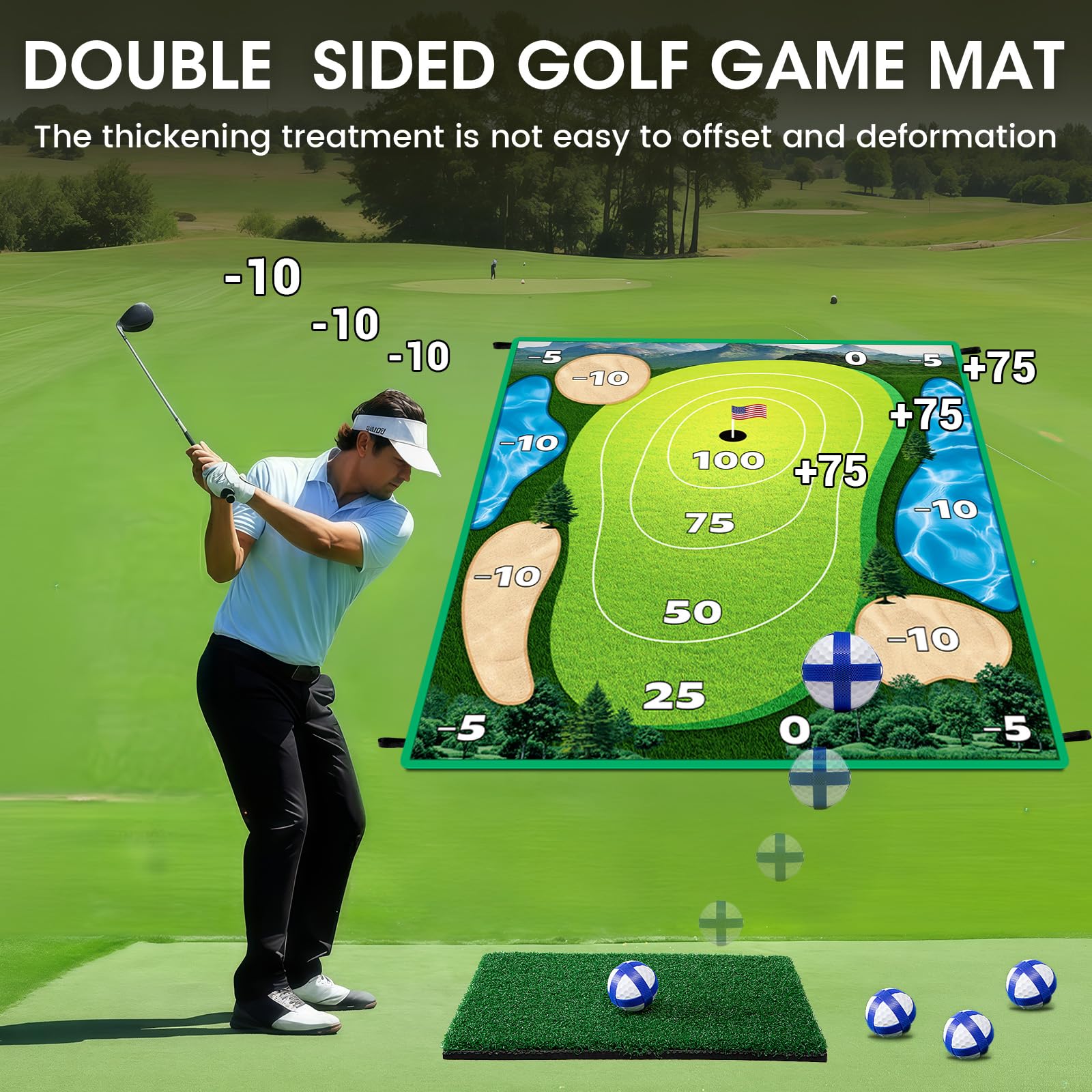 SUGFUT double-sided golf mat offering versatile play