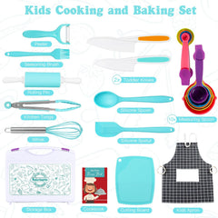 Suhctuptx Kids Cooking Set cookbook with kid-friendly recipes