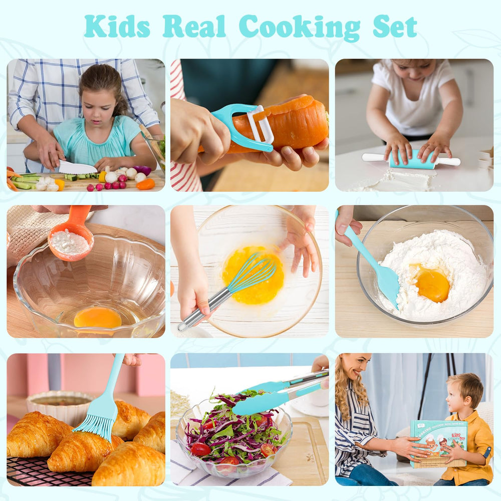 Suhctuptx Kids Cooking Set kid-safe nylon knives for small hands