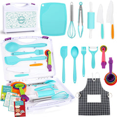 Suhctuptx Kids Cooking Set storage case organized for family cooking sessions
