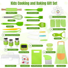 Suhctuptx Kids Cooking Sets utensils designed for easy grip and safe use.