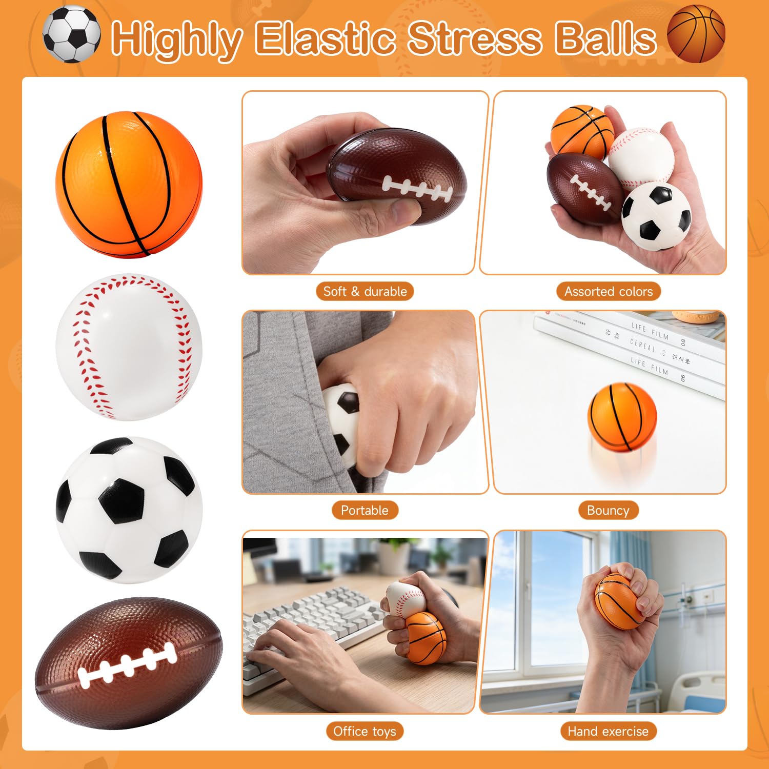 Suhctuptx soccer-stress-ball, lightweight and grippable for kids