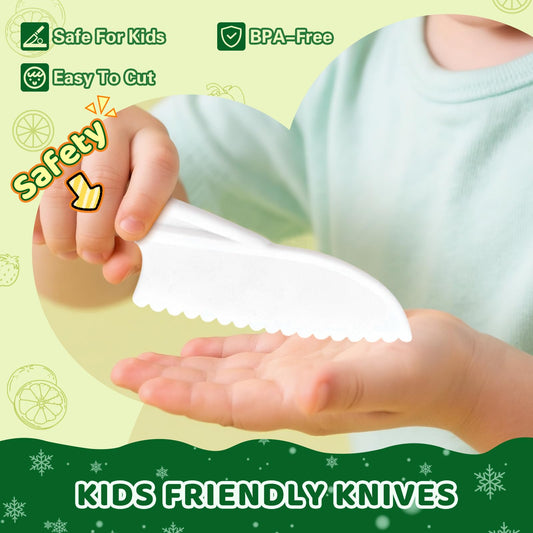 Suhctuptx toddler knives with serrated edges in various sizes for controlled cutting
