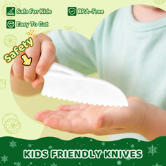 Suhctuptx toddler knives with serrated edges in various sizes for controlled cutting